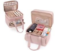 Yarwo Medical Supplies Bag, First Responder Storage, Nurse Bag with Handle,Portable Emergency Kits Trauma Organizer with More Storage for Medical Supplies Pink