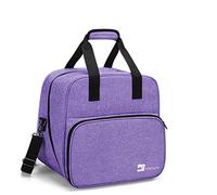 Yarwo Overlocker Bag with Bottom Wooden Board, Universal Overlock Sewing Machine Case Fit for Most Standard Overlocker and Accessories, Purple