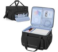 Yarwo Padded Printer Carrying Case Compatible with DNP/Fujifilm/HiTi Dye Sublimation Photo Printer, Printer Travel Bag with Divider for Thermal Photo Printer, Media Rolls, Paper, 47 x 42 x 32 CM