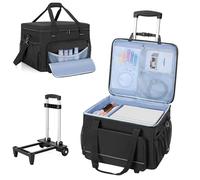 Yarwo Rolling Printer Case Compatible with DNP/HiTi/Mitsubishi Dye Sublimation Photo Printers, Padded Travel Bag with Removable Wheels & Divider for Media Rolls Photo Paper, 16.5x16x12 Inches