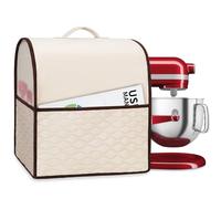 YARWO Stand Mixer Cover Compatible with Kitchenaid 5,2/5,6/6,6L Bowl-Lift, Kitchen Aid Cover with Aluminum Lining and Top Handle for Kitchen Accessories and Attachments, Beige