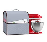 YARWO Stand Mixer Cover Compatible with Kitchenaid Tilt-Head 4.3-4.8, Grey | Foil lining, padded, top handle, fits KitchenAid tilt-head 4.3L and 4.8L, anti-dust cover with interior pockets