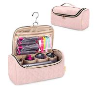 Yarwo Travel Organsier Bag Compatible with Dyson Airwrap Styler Complete, Portable Travel Storage Case Hair Dryer Holders for Airwrap Styler and Attachments, Vintage Rose