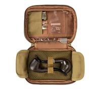 Yarwo Waxed Canvas Smoking Pipe Pouch Holds 2 Pipes and Accessories, Smell Proof Tobacco Storage Bag Case with Leather Pipe Stand for Travel, Bag Only