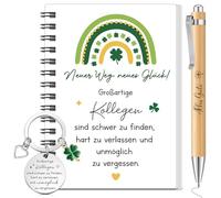 Yaryang Coworker Gift - Mini Spiral Notebook, Wooden Ballpoint Pen and Keyring, Gift for Christmas, Retirement, Work Change, Thanksgiving Colleague, New Job and Goodbye