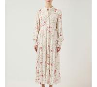 YAS Asina Long Sleeve Shirt Dress WHITE FLORAL AMAZONITE