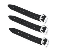 YAS Designer Mens Kilt Leather Straps with Buckles, Kilts Extension Straps Genuine Leather Kilts Belt Extender with Buckle - Customizable fit (Set of 3) (Black Leather)