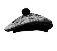 YAS Designer Scottish Hat Tam o' Shanter Tammy Jimmy Flat Bonnet in Many Tartans (UK, Alpha, One Size, Grey Watch Day)