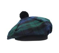 YAS Designer Scottish Hat Tam o' Shatner Tammy Jimmy Flat Bonnet in Many Tartans (Black Watch), One Size
