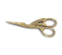 YAS Embroidery Scissors Stainless Sharp Tip Classic 3.5” Stork Small Scissors for Sewing - Crane Design DIY Tools for Crafting (Gold)