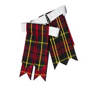YAS Kilt Flashes for Men with Heavy Buckle Adjusters, Plain & Tartan Socks kilt Flashes/Acrylic Wool Garter Pointed (Wallace)