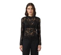 Yas Lacey Lace Top Long Sleeve Blouse Black S Woman