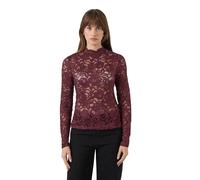 Yas Lacey Lace Top Long Sleeve Blouse Purple M Woman