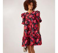 YAS Poppina Puff Sleeve Printed Dress RED POPPY SIZE 10