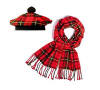 YAS Scottish Clan Tartan Plaid Set of Warm Scarf (90 * 12 inch) and KILT Hat (One Size) for Men & Women In many Tartans (Wallace)