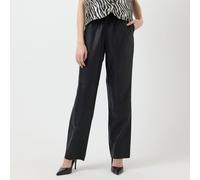 YAS Sophie High-Waisted Leather Trousers BLACK EXTRA SMALL