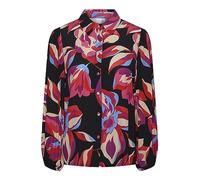 YAS Women's FIMA LS Shirt S. Noos Blouse, Black/AOP: Flower Print, Large