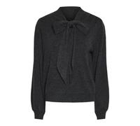 YAS Women's Yasassi Assi LS Bow Knit Pullover S. Noos, Dark Grey Blend, XL