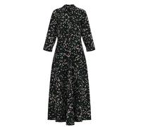 YAS Women's Yassavanna Long Shirt Dress S. Noos, Black/AOP: Green Spilo, XS