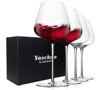 Yaschmo Crystal Red Wine Glasses Set of 4, 24.8oz Large Wine Glasses with Long Stem, Hand Blown Lead-Free Glass, Ideal Gift Packaging for Wedding,Anniversary, Birthday,Christmas