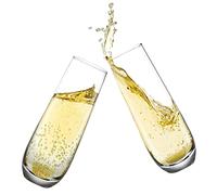 Yaschmo Stemless Champagne Flutes Set of 4，Hand Blown Crystal Glasses, 10.2oz Champagne Glasses, Prosecco Wine Flute, Cocktail Glasses, Mimosa glasses, Highball Glass, Water Glasses, Bar Glassware