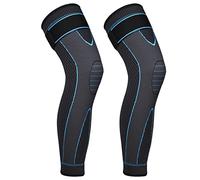 Yasdyri Full Leg Compression Sleeves with Adjustable Long Knee Support for Men and Woman Elastic Long Knee Brace for Arthritis, Tendonitis, Meniscus Tear, ACL, Basketball, Cycling 2 Pack (Blue, M)