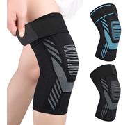 Yasdyri Knee Brace with Adjustable Strap Knee Support for Women and Men Compression Knee Sleeves for Arthritis, Tendinitis, Meniscus Tear, Running, Gym, Sports 1 Pack (Black, L)