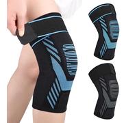 Yasdyri Knee Brace with Adjustable Strap Knee Support for Women and Men Compression Knee Sleeves for Arthritis, Tendinitis, Meniscus Tear, Running, Gym, Sports 1 Pack (Blue, XXL)