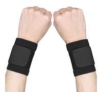 Yasdyri Wrist Supports Adjustable 2 Pack Wrist brace Compression Wrist Strap for Tendonitis, Arthritis, Sports Injuries, Wrist Pain Relief, Working, yping, Cycling, Yoga for Women and Men (Black, M)