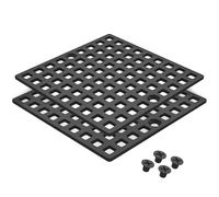Yaseingoo 2PC 4" Matte Black Shower Drain Cover - Square Floor Drain Cover Replacement - Hair Catcher/Drain Strainer for Bathrooms, Showers, and Sinks - SUS304 Stainless Steel