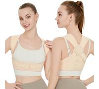 Yaseko Back Brace Posture Corrector for Women and Men,Adjustable Shoulder Straightener Beige(Small/Medium)