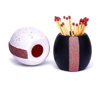 Yasgok Ceramic Match Holder With Striker (Set of 2) | Cute Decorative Box | Matches for Candles in a Jar | Modern Home Decor Gifts | Matches NOT Included
