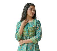 Yash Gallery Women's Floral Placement Printed Short Kurti for Women (Red,P), Green, XXXXL