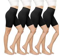 YaShaer Anti Chafing Shorts Women Under Dress Boxer Knickers Ladies Slip Chub Rub Long Briefs Underwear Safety Panties 4 Pack Black Size L