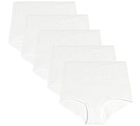YaShaer Women High Waist Knickers Ladies Cotton Briefs Underwear Full Back Coverage Panties Plus Size 5 Pack White L