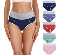 YaShaer Women's High Waist Knickers Ladies Cotton Briefs Underwear Full Back Coverage Panties Plus Size Multipack Size 3XL