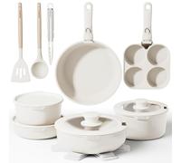 YASHE 20-Piece Pots and Pans Sets with Removable Handles, Non-Stick Cookware Set, Stackable Granite Pots and Pans with Glass Lids, Space-Saving for Campervans