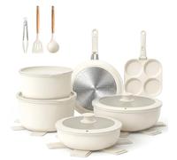YASHE 20Pcs Nonstick Pots and Pans Set with Detachable Handles, Oven Safe