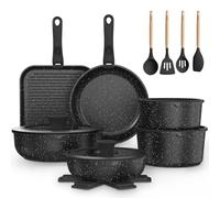 YASHE 21-Piece Pots and Pans Set with Removable Handles,Nonstick Cookware Set, Induction Compatible, Oven Safe, Dishwasher Safe, Stackable Cookware for Kitchen,Grey