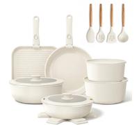 YASHE 21Pcs Nonstick Pans and Pots Set with Detachable Handles, Oven Safe