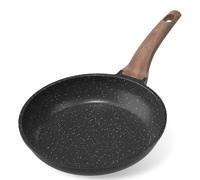 YASHE 24cm Nonstick Frying Pan, Granite Coating Skillet for Eggs, Pancakes and Bacon, Induction Compatible, Easy to Clean, PFOA-Free with Stay-Cool Handle,Black