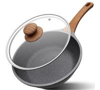 YASHE 26cm Deep Granite Frying Pan with Lid, Non-Stick Deep Skillet, High Sided Frying pan, Spacious Design for Stir-Frying, Sautéing & Slow Cooking