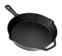 YASHE 26CM Flat Cast Iron Skillet, Flat Frying Pan, Heavy-Duty for Cookware Searing Steaks, Grilling Meats & More, Ideal for Indoor & Outdoor Cooking