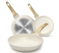 YASHE 3Pcs Granite Nonstick Frying Pan Set, Induction Ready, 20/24/28cm
