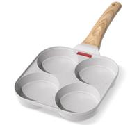 YASHE 4 Hole Pancake Pan, Non-Stick Fried Egg Pan, Durable Aluminum Frying Pan with Heat-Resistant Handle, Multi-Function Cookware for Breakfast
