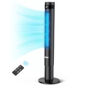 YASHE 43 inch Tower Fan with Remote Control, Electric Floor Bladeless Cooling Fans with 85° Oscillating, 12 Timer, 3 Modes & 3 Speeds, LED Display, 28db for Bedroom, Home, Office