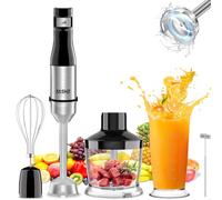 YASHE 5 in 1 Handheld Blender,Immersion Blender,Stainless Steel Stick Blender,Continuously Variable Speed,Emulsion Blender with Chopper,Whisk and Milk Frother for Meat, Mashed Potatoes and Baby Food