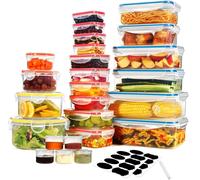 YASHE 50PCS Plastic Food Containers with Lids, Airtight Food Storage Containers