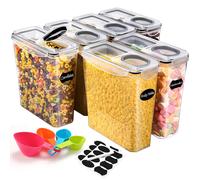 YASHE 6PCS Plastic Food Storage Containers (3.7L), Airtight Food Containers with