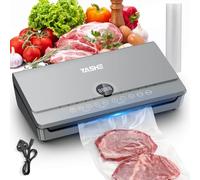 YASHE 80KPA Vacuum Sealer Machine with One-Touch Magnetic Lid, 10-in-1 Double Heat Seal & Double Pump Food Vacuum Sealer Machine, Integrated Roll Storage, Includes 1 Roll of Vacuum Bags (20cm*300cm)